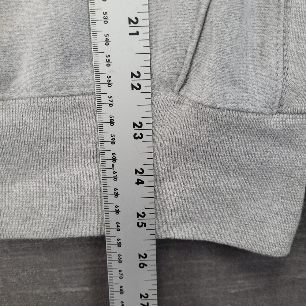 Champion Reverse Weave Mens Medium Heather Gray Script Logo Hoodie Sweatshirt - Picture 5 of 6